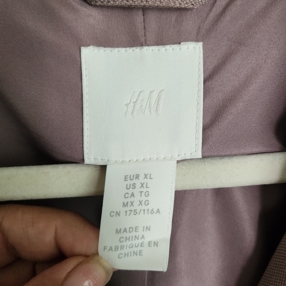 H&M Oversized Double Breasted Blazer Dusty Rose Contemporary Business Casual XL - Picture 11 of 11